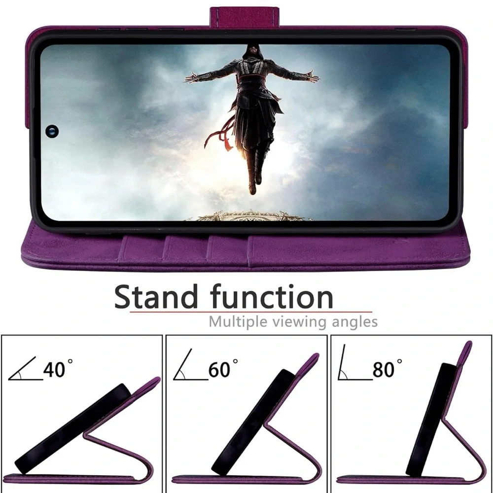 Purple Leather Wallet Phone Case for Samsung Galaxy S23